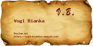 Vogl Bianka névjegykártya